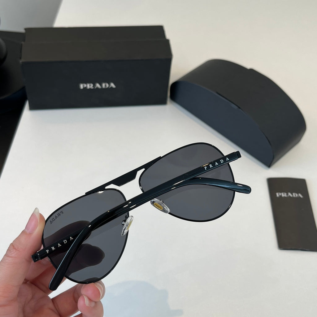 Prada Metal Aviator Black Lens Sunglasses for Men & Women - 382571 - detail image 8