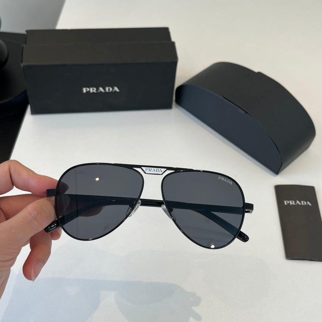 Prada Metal Aviator Black Lens Sunglasses for Men & Women - 358363 - detail image 5