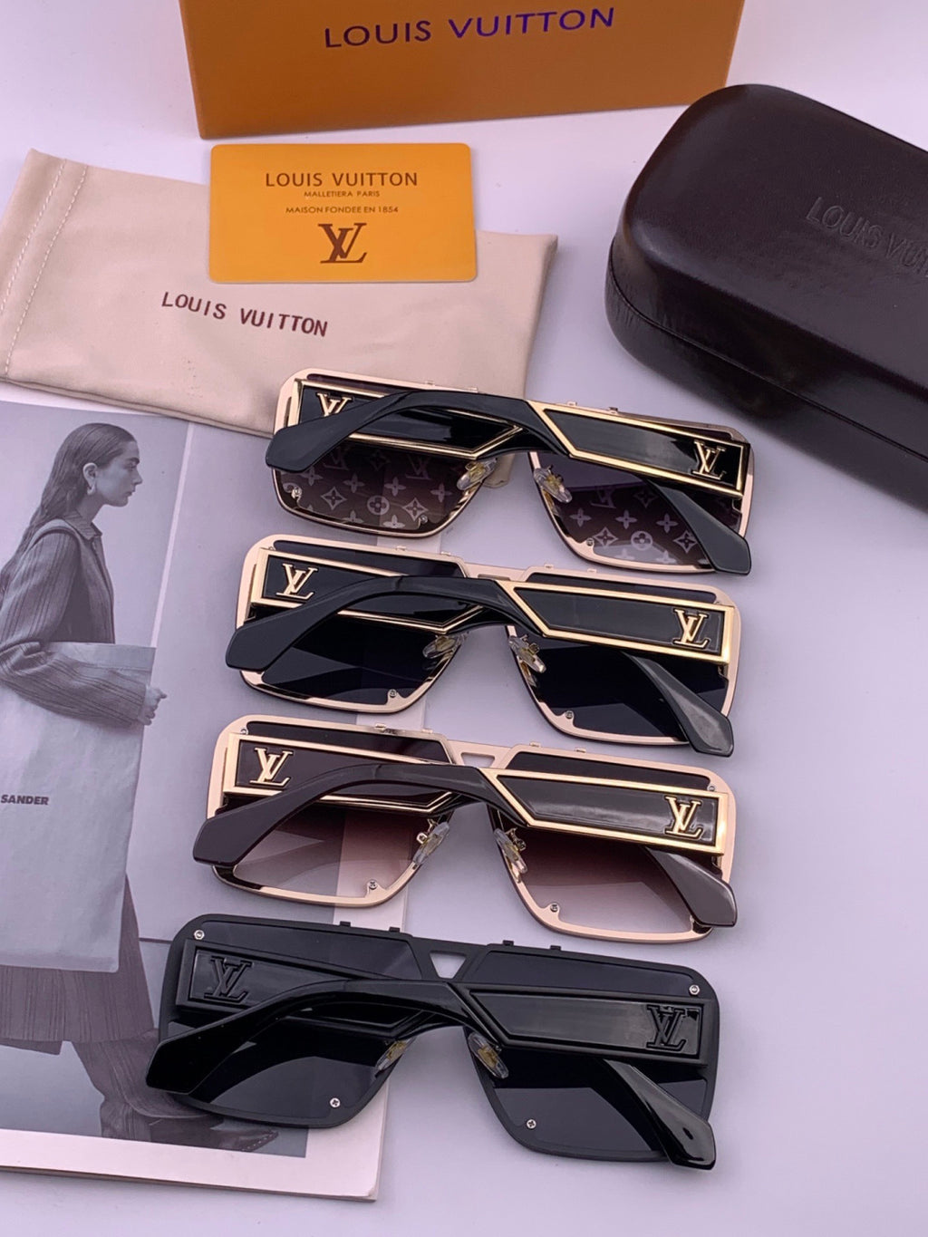 Louis Vuitton L501 Aviator Silver Lens Sunglasses for Men & Women - 357683 - detail image 6