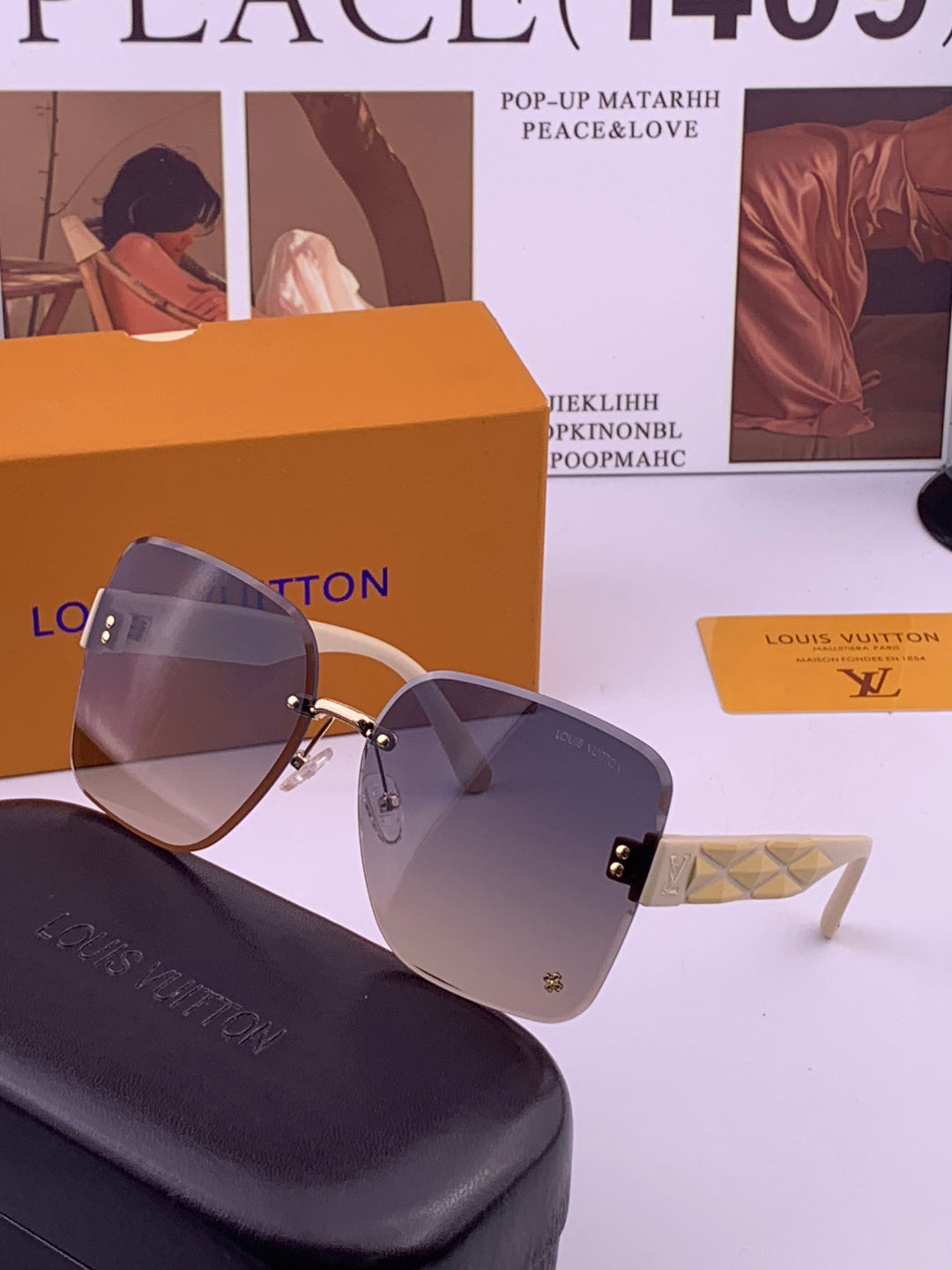 Louis Vuitton L1550 Square Brown Lens Sunglasses for Men & Women - 357732 - detail image 2