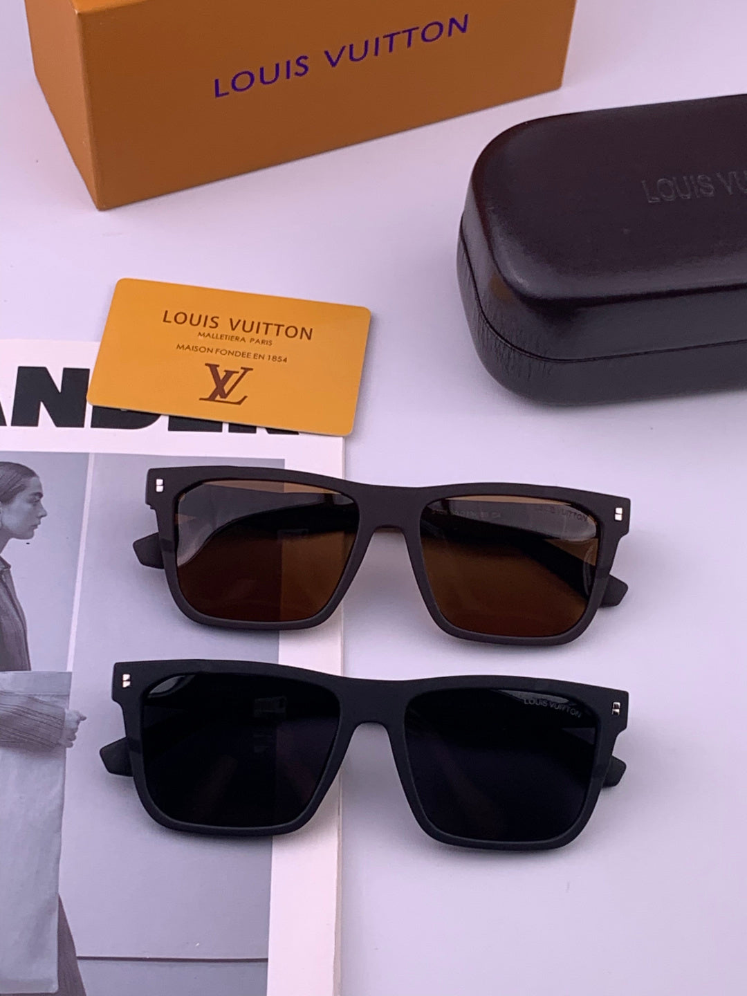 Louis Vuitton L8510 Square Brown Lens Sunglasses for Men & Women - 357734 - detail image 7