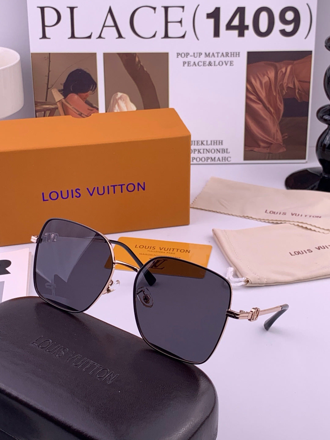 Louis Vuitton L8191 Polarized Aviator Gold Lens Sunglasses for Men & - 357729 - detail image 3
