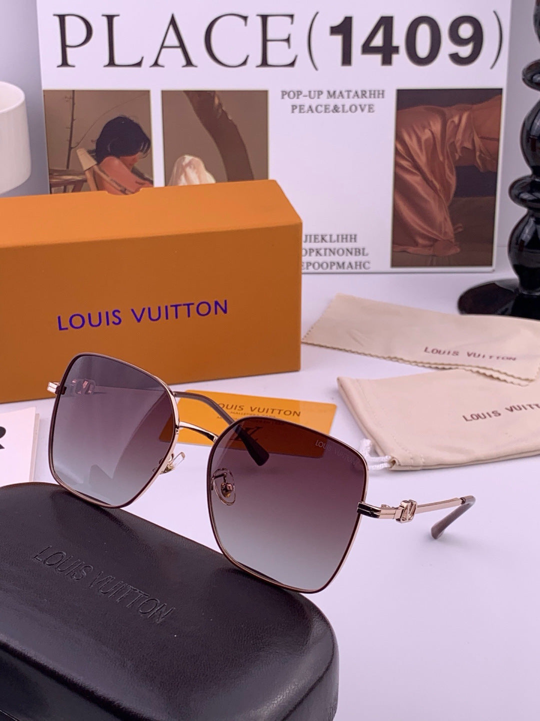 Louis Vuitton L8191 Polarized Aviator Gold Lens Sunglasses for Men & - 357729 - detail image 4