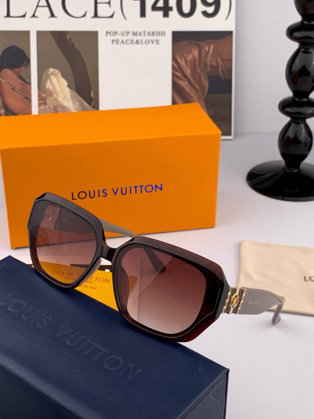 Louis Vuitton L8551 Square Pink Lens Sunglasses for Men & Women - 357704 - detail image 3