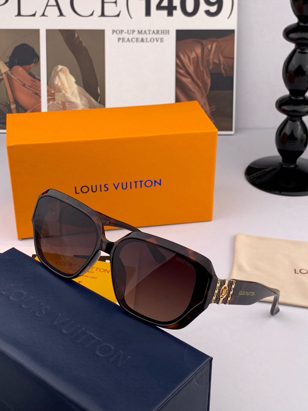 Louis Vuitton L8551 Square Pink Lens Sunglasses for Men & Women - 357704