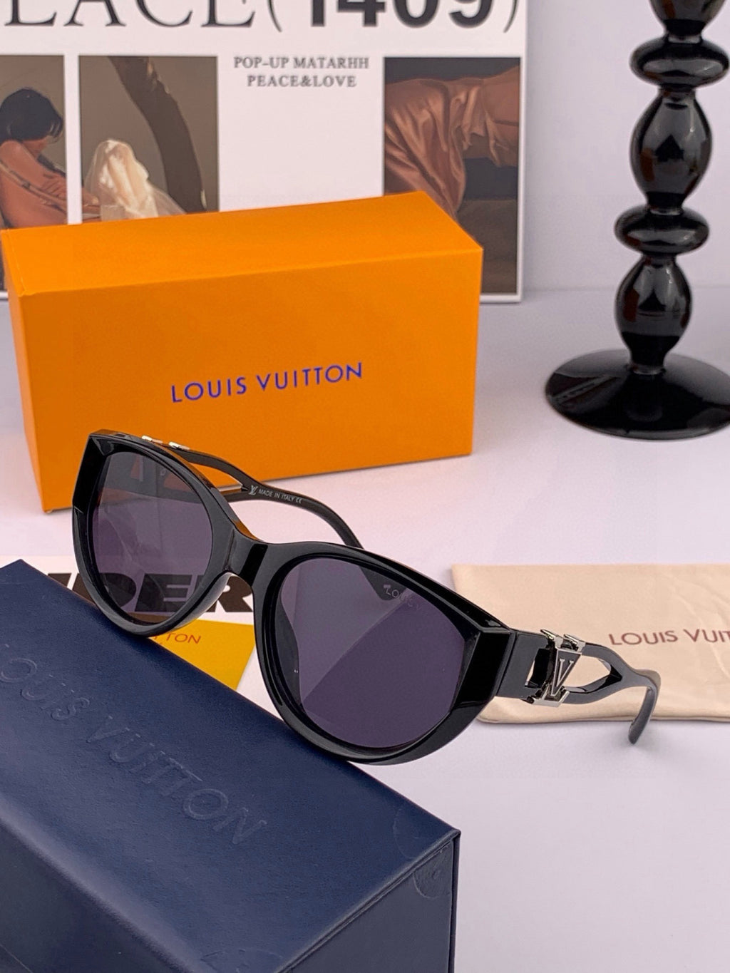 Louis Vuitton L1231 Square Black Lens Sunglasses for Men & Women - 357708 - detail image 4
