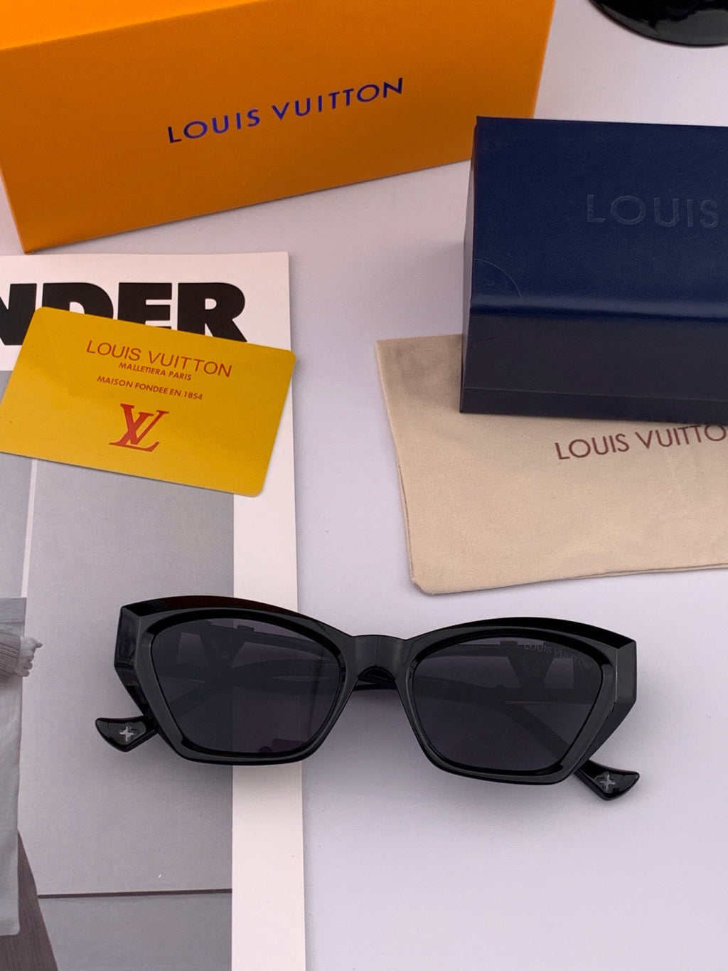 Louis Vuitton L4550 Square Black Lens Sunglasses for Men & Women - 357710