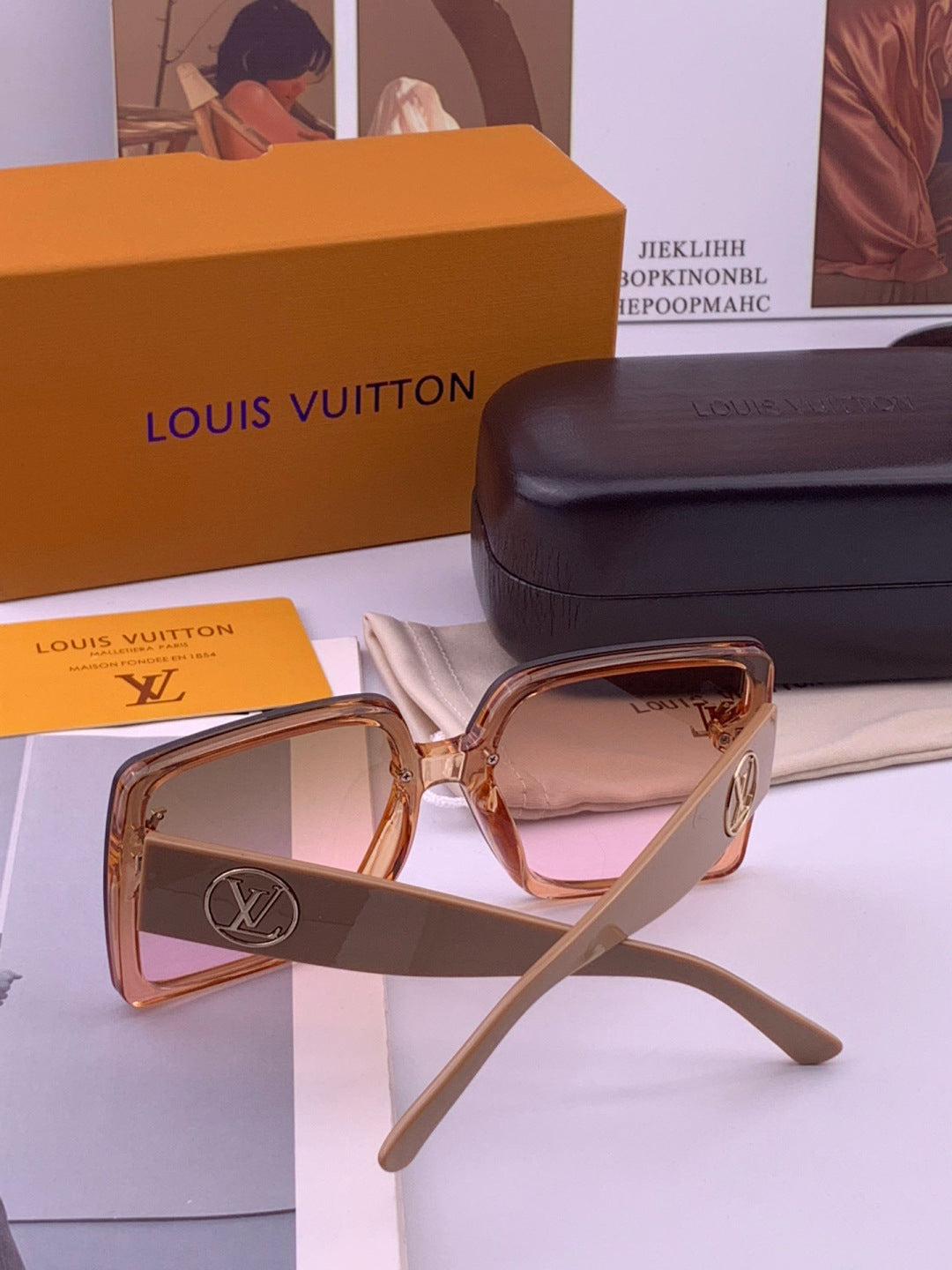 Louis Vuitton L8270 Square Black Lens Sunglasses for Men & Women - 357645 - detail image 4