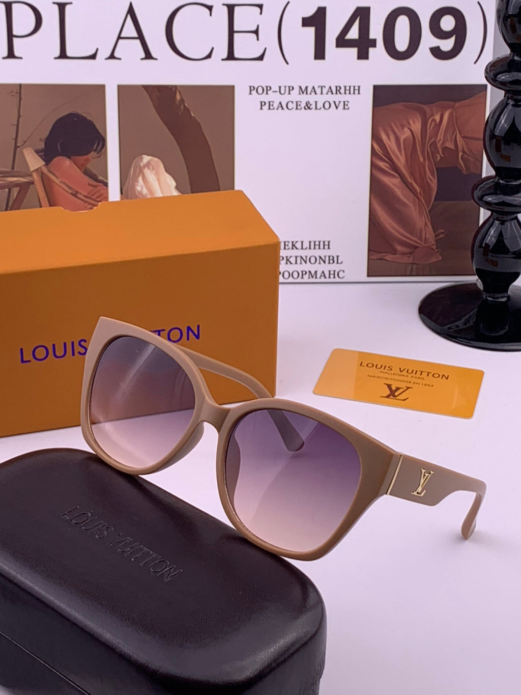 Louis Vuitton L27001 Square Black Lens Sunglasses for Men & Women - 357646 - detail image 2
