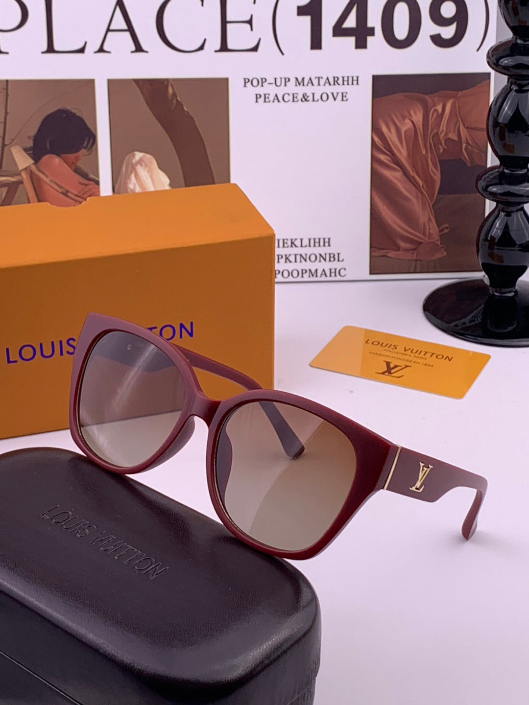 Louis Vuitton L27001 Square Black Lens Sunglasses for Men & Women - 357647 - detail image 2