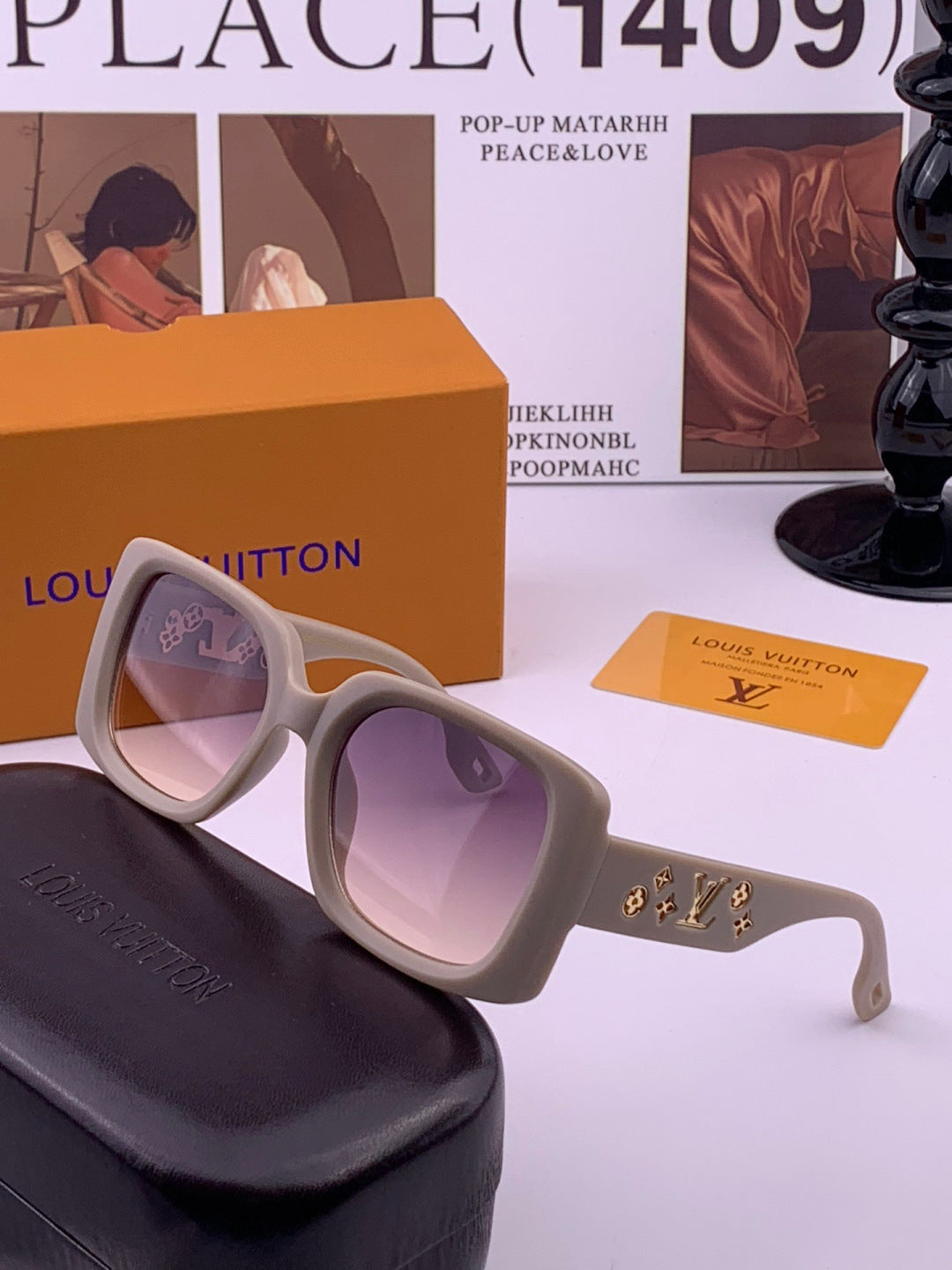 Louis Vuitton L47001 Square Brown Lens Sunglasses for Men & Women - 357648 - detail image 2