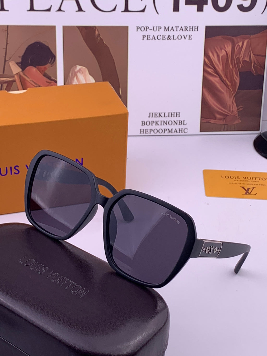 Louis Vuitton L3305 Square Black Lens Sunglasses for Men & Women - 357658 - detail image 2
