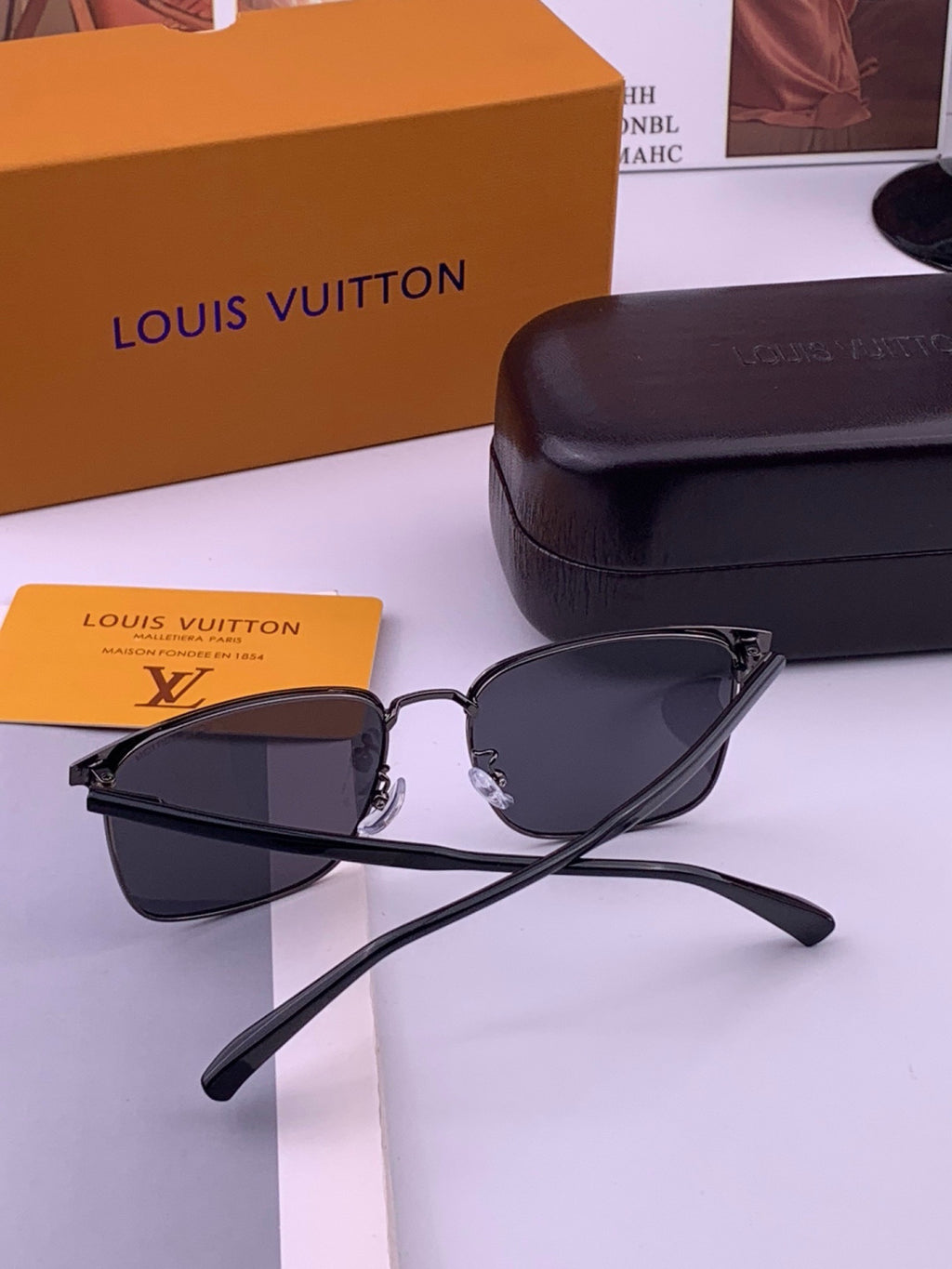 Louis Vuitton L3343 Polarized Aviator Brown Lens Sunglasses for Men & Women - detail image 7
