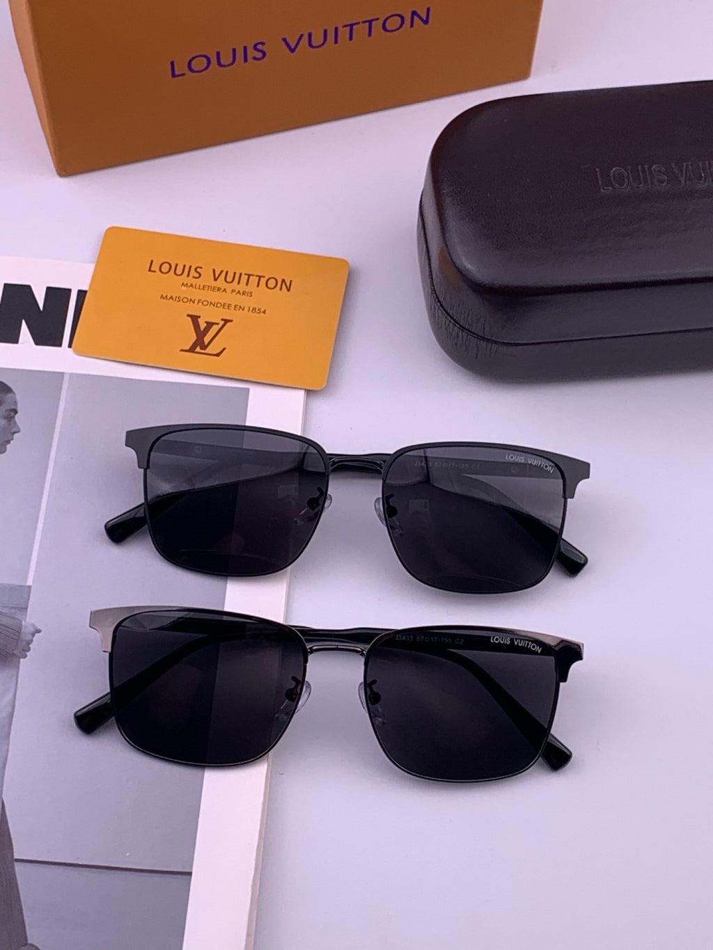 Louis Vuitton L3343 Polarized Aviator Brown Lens Sunglasses for Men & Women - detail image 8