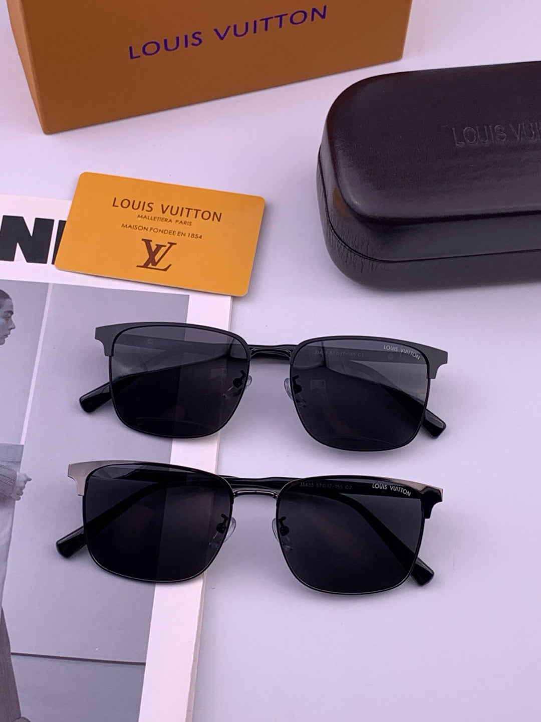 Louis Vuitton L3343 Polarized Aviator Brown Lens Sunglasses for Men & Women - detail image 8