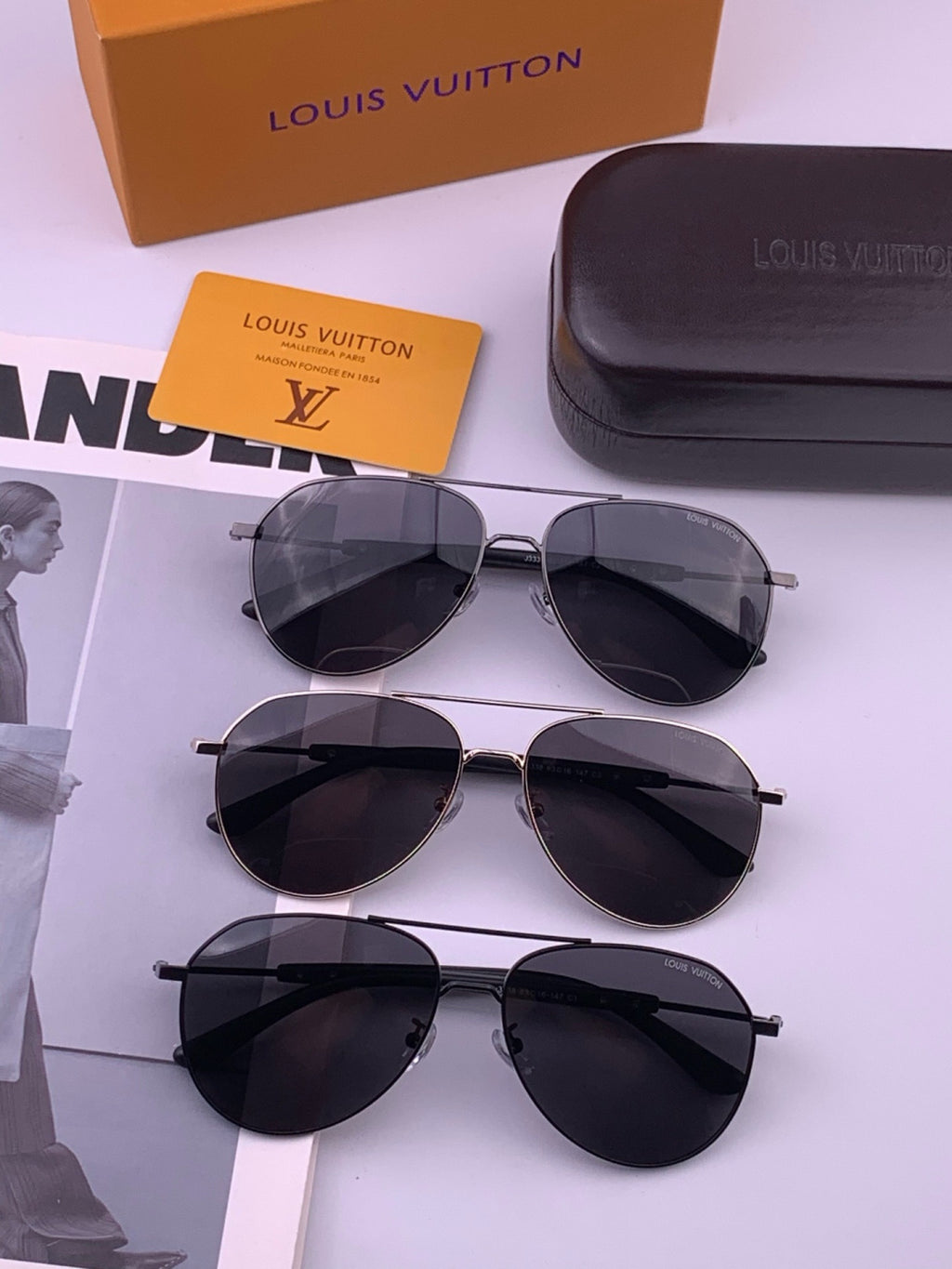 Louis Vuitton L8333 Polarized Aviator Black Lens Sunglasses for Men & - 357622 - detail image 8