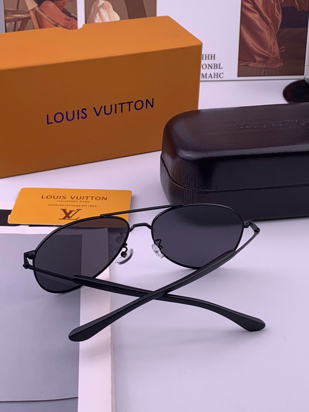 Louis Vuitton L8333 Polarized Aviator Black Lens Sunglasses for Men & - 357622 - detail image 7