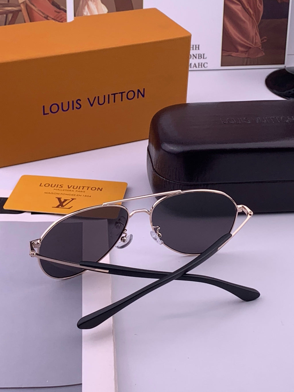 Louis Vuitton L8333 Polarized Aviator Black Lens Sunglasses for Men & - 357623 - detail image 7