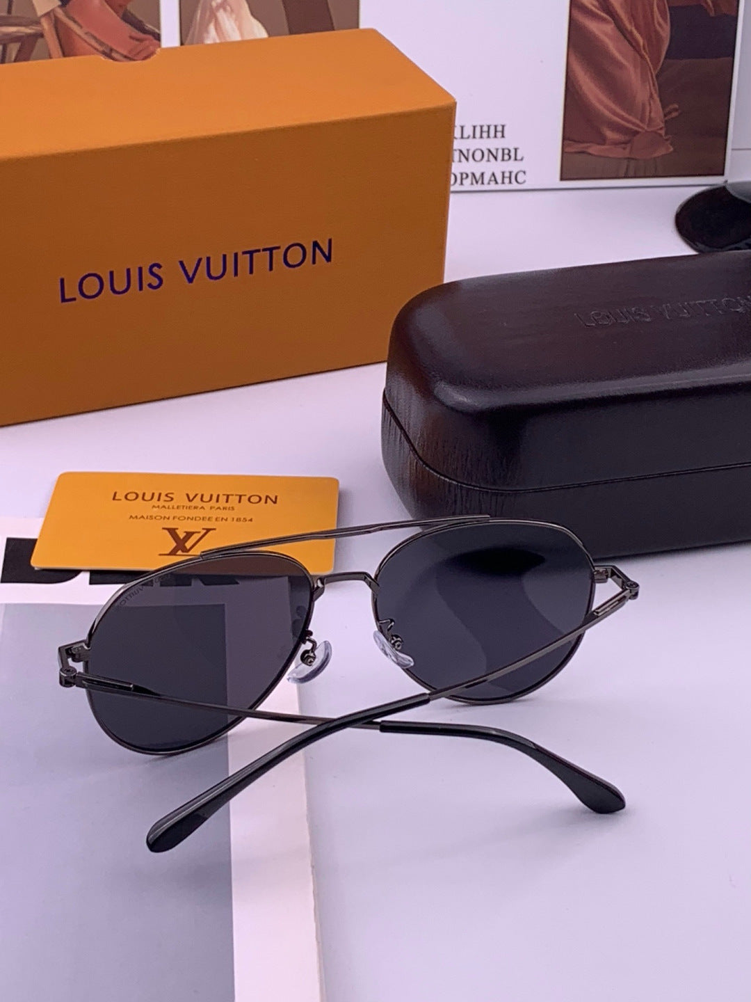 Louis Vuitton L5342 Polarized Aviator Black Lens Sunglasses for Men & - 357625 - detail image 6