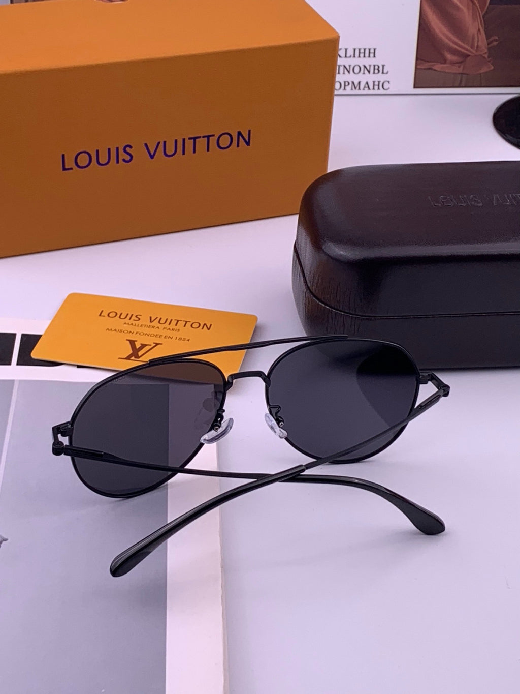 Louis Vuitton L5342 Polarized Aviator Black Lens Sunglasses for Men & - 357626 - detail image 7