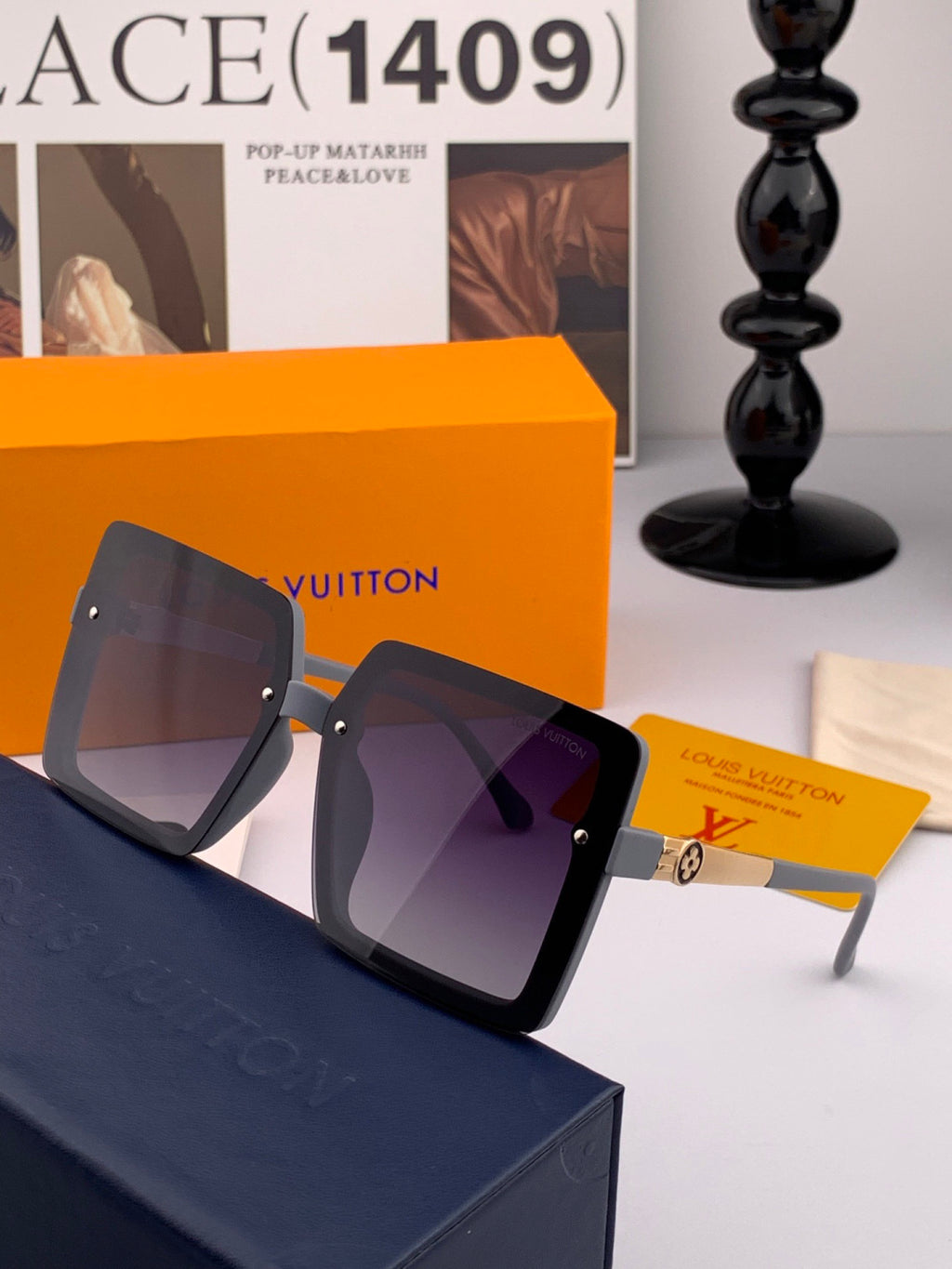 Louis Vuitton L2711 Polarized Square Red Lens Sunglasses for Men & Wo - 357612 - detail image 5