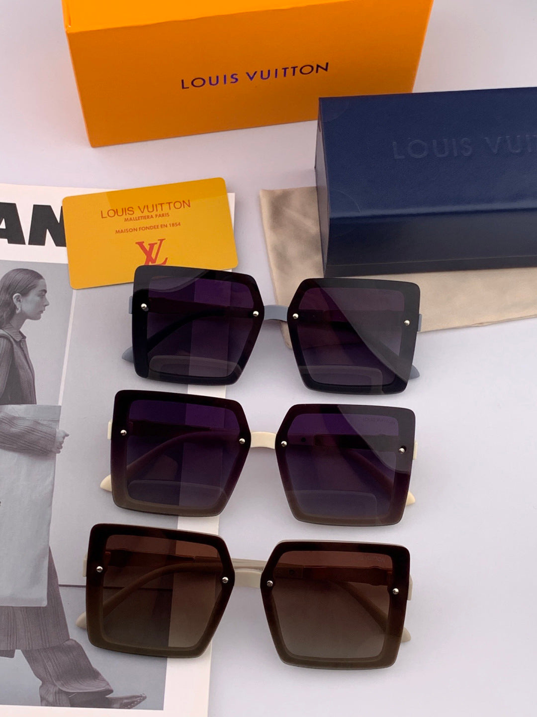 Louis Vuitton L2711 Polarized Square Red Lens Sunglasses for Men & Wo - 357612 - detail image 7