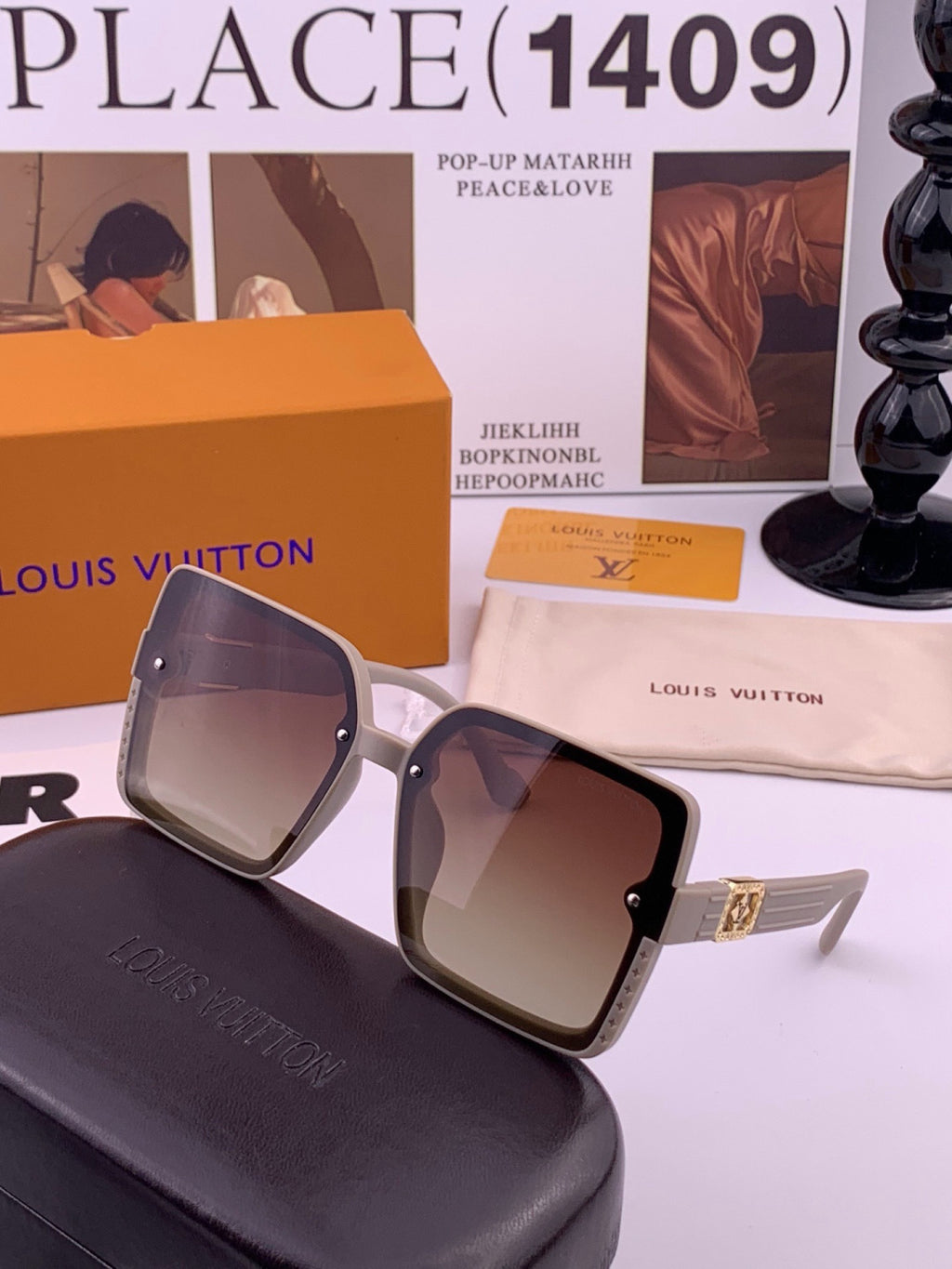Louis Vuitton L1845 Polarized Square Black Lens Sunglasses for Men & - 357614 - detail image 3