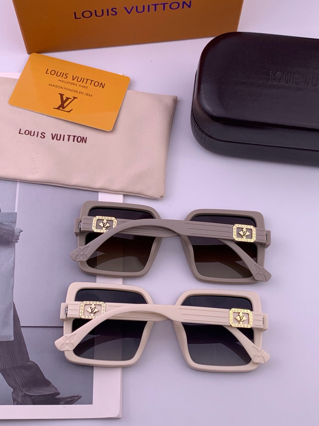 Louis Vuitton L1845 Polarized Square Black Lens Sunglasses for Men & - 357614 - detail image 6