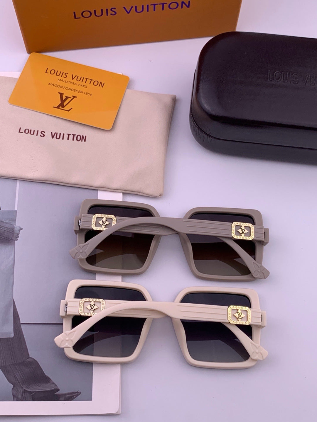 Louis Vuitton L1845 Polarized Square Black Lens Sunglasses for Men & - 357614 - detail image 6