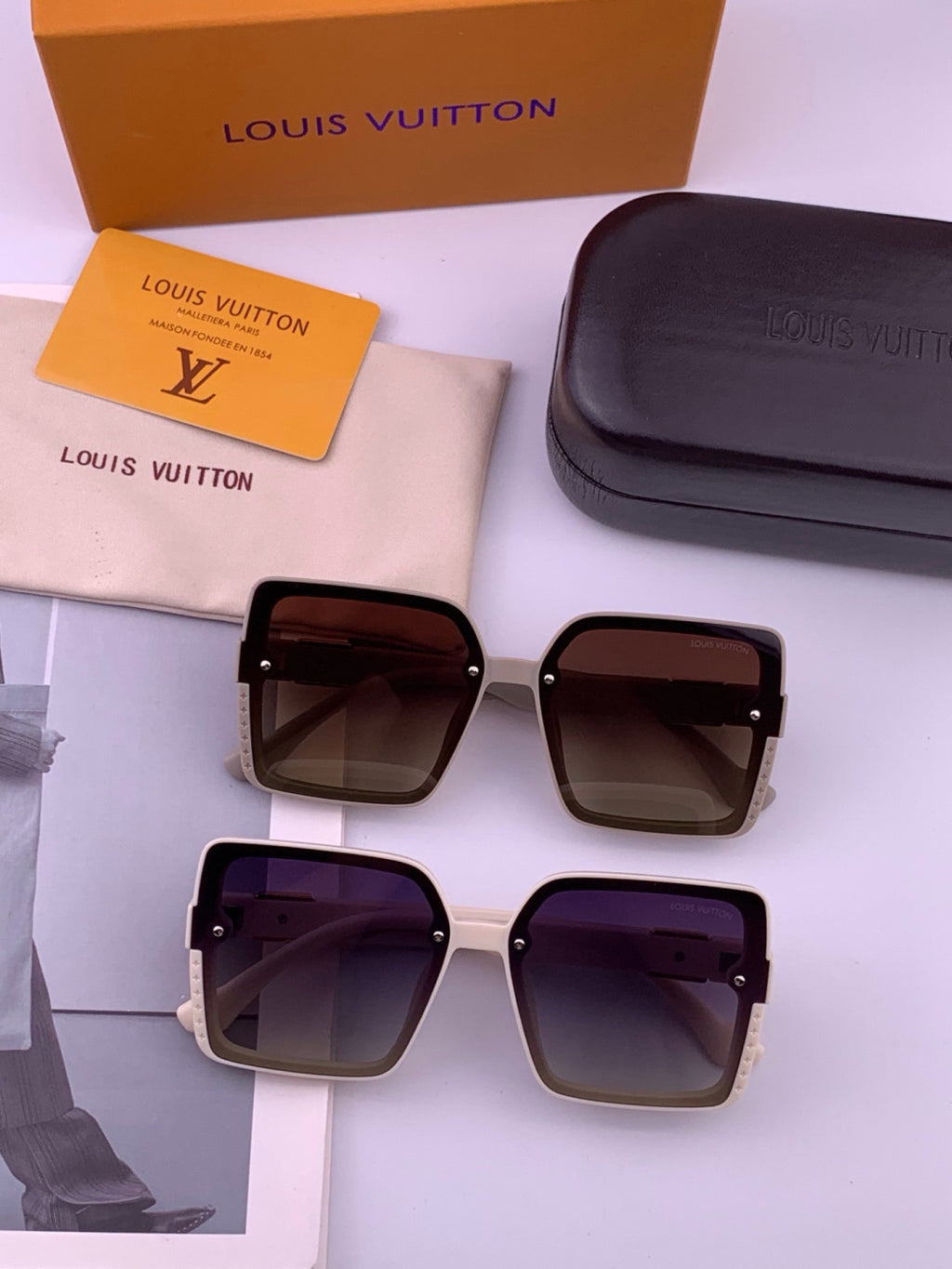 Louis Vuitton L1845 Polarized Square Black Lens Sunglasses for Men & - 357614 - detail image 7