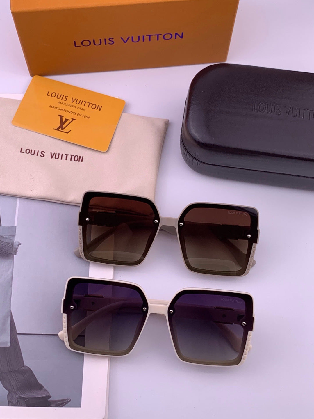 Louis Vuitton L1845 Polarized Square Black Lens Sunglasses for Men & - 357614 - detail image 7
