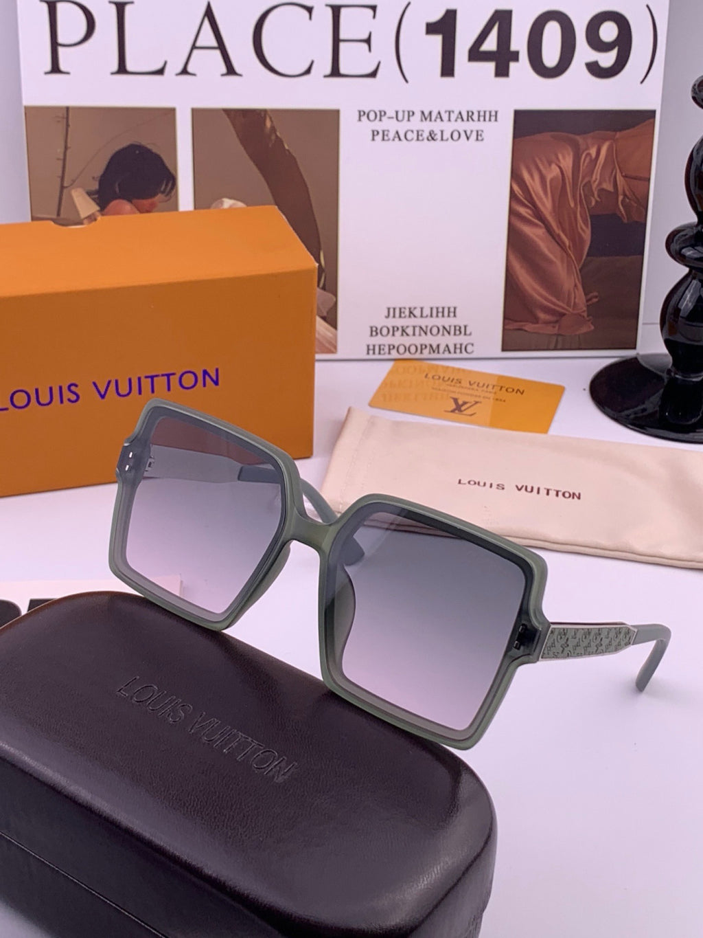 Louis Vuitton L1577 Polarized Square Gray Lens Sunglasses for Men & W - 357615 - detail image 2