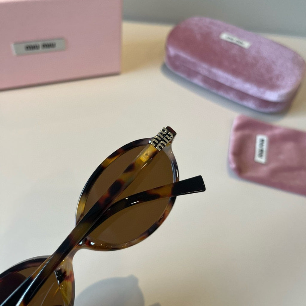 Miu Miu Round Brown Lens Sunglasses for Men & Women - detail image 8