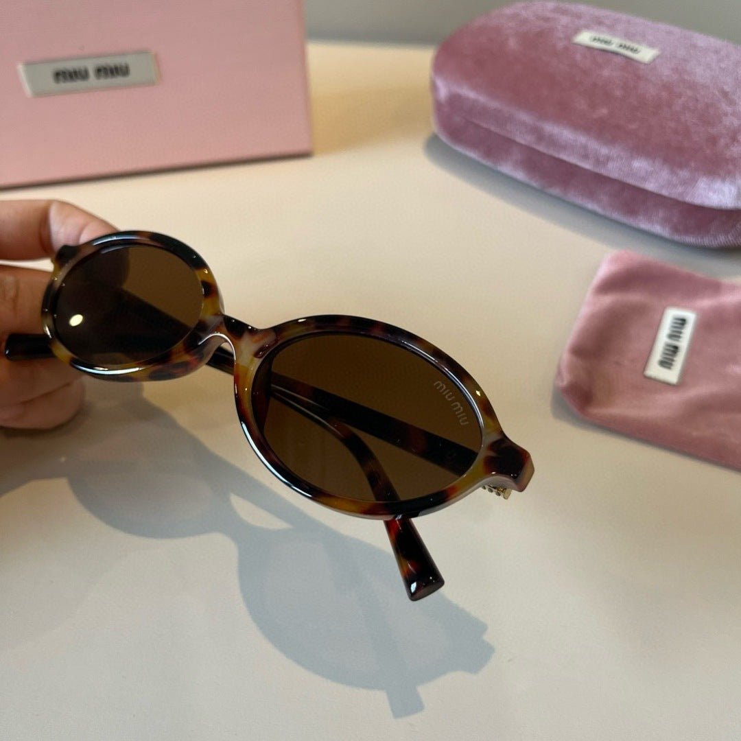 Miu Miu Round Brown Lens Sunglasses for Men & Women - detail image 9