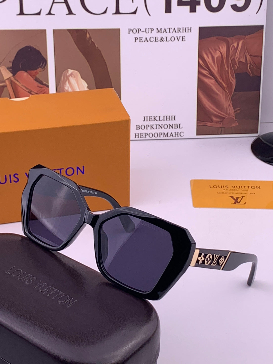 Louis Vuitton L5230 Square Black Lens Sunglasses for Men & Women - 371343 - detail image 2