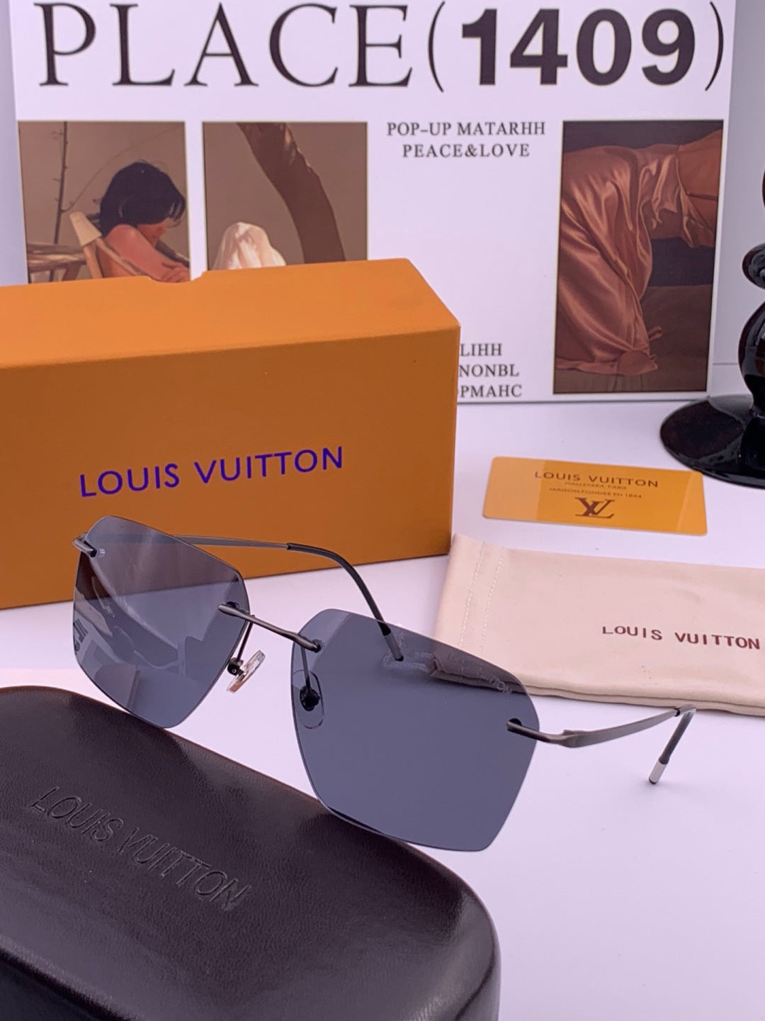 Louis Vuitton L2253 Polarized Aviator Blue Lens Sunglasses for Men - 371313 - detail image 4