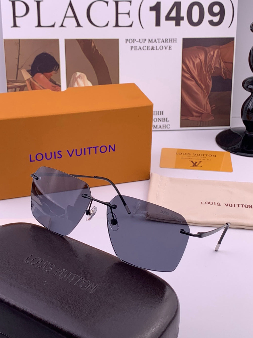 Louis Vuitton L2253 Polarized Aviator Blue Lens Sunglasses for Men - 371313 - detail image 6