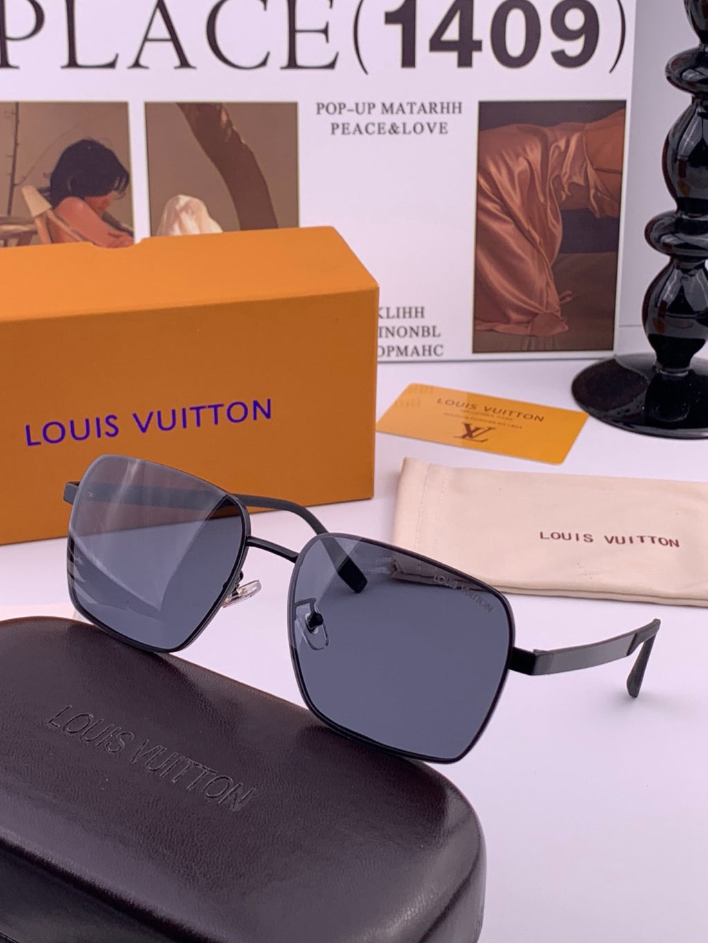 Louis Vuitton L5253 Polarized Aviator Blue Lens Sunglasses for Men - 371316 - detail image 4