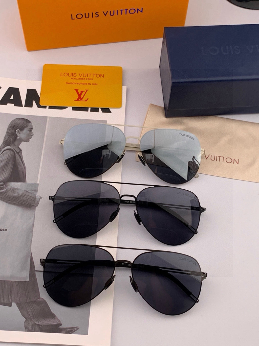 Louis Vuitton L1862 Fashion Red Lens Sunglasses for Men & Women - 371318 - detail image 7