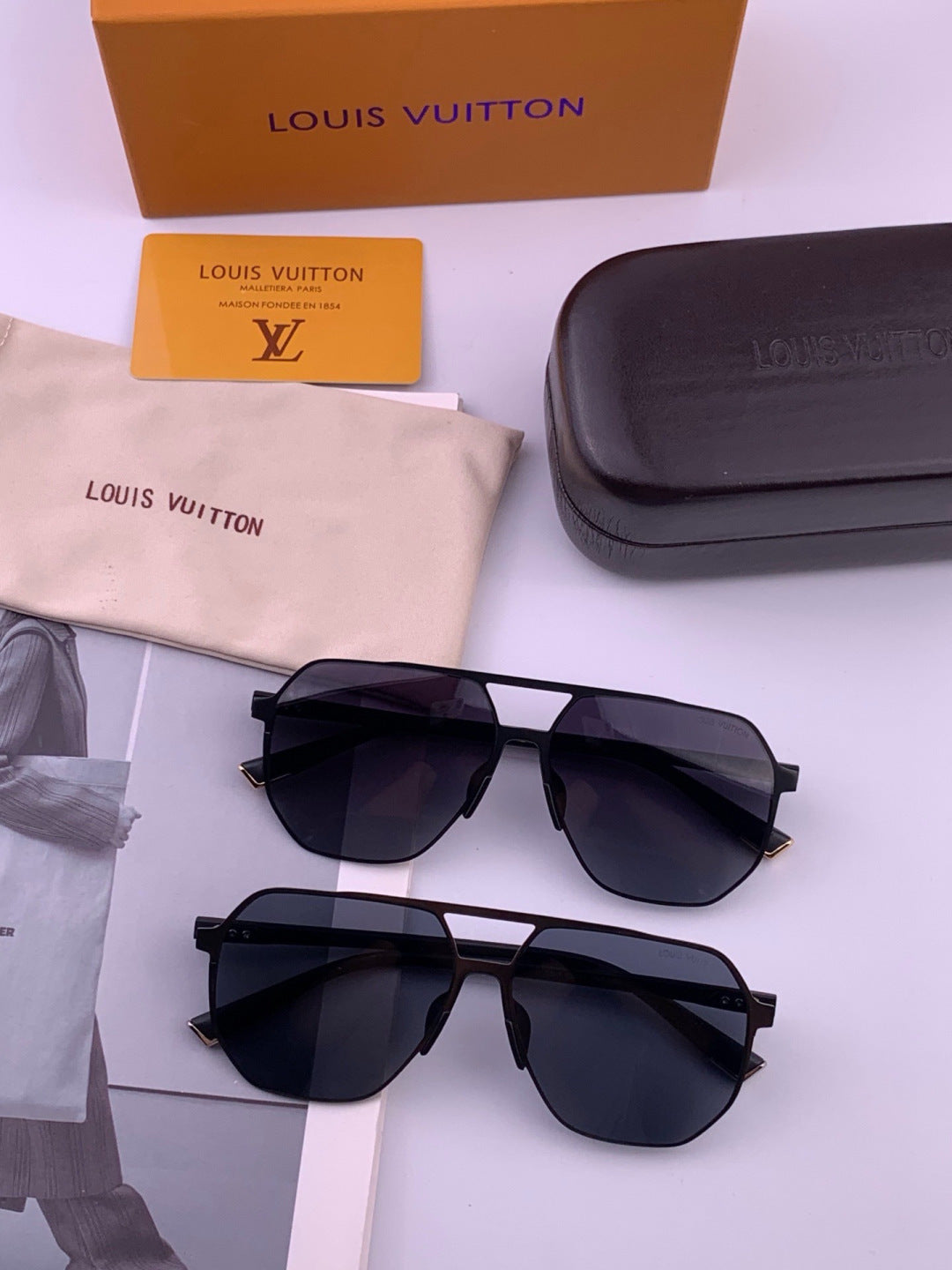 Louis Vuitton L3250 Polarized Aviator Orange Lens Sunglasses for Men - 371319 - detail image 7