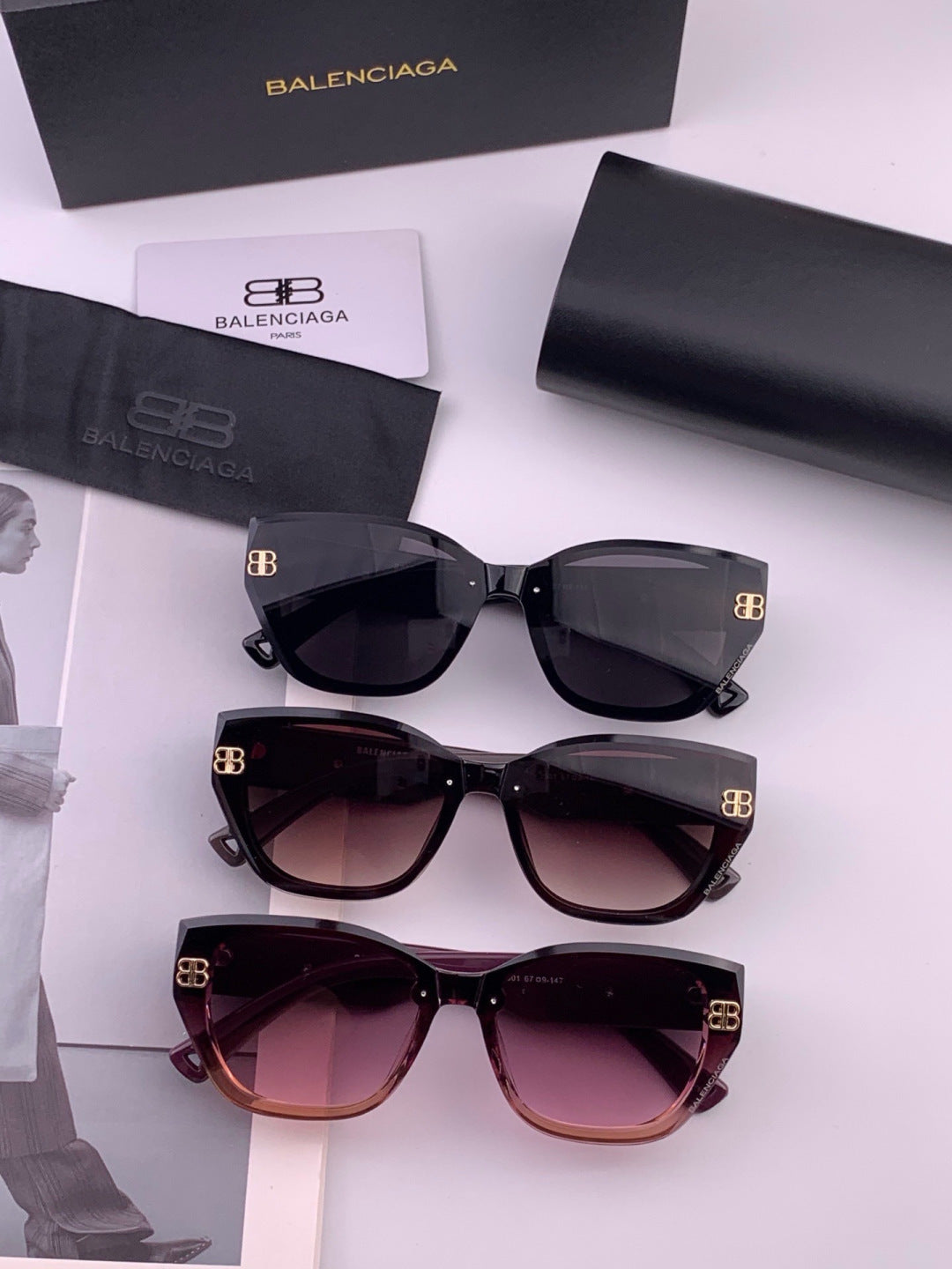 Balenciaga BL1350 Metal Fashion Black Lens Sunglasses for Men & Women - 382909 - detail image 3