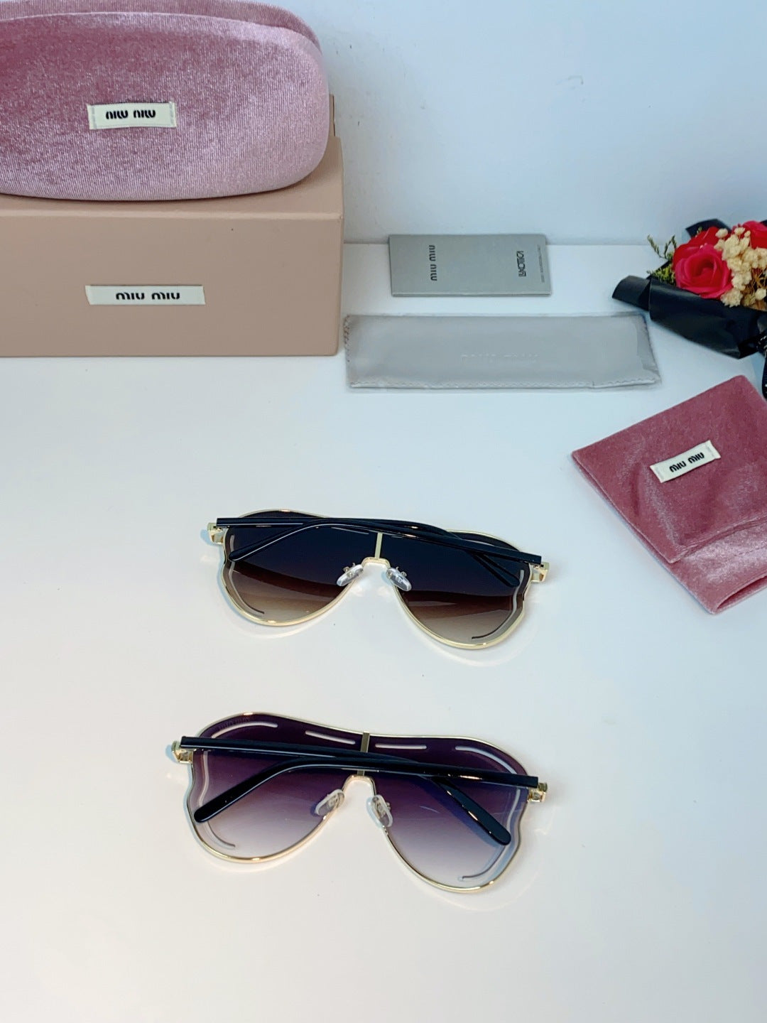 Miu Miu Metal Aviator Purple Lens Sunglasses for Men & Women - detail image 12