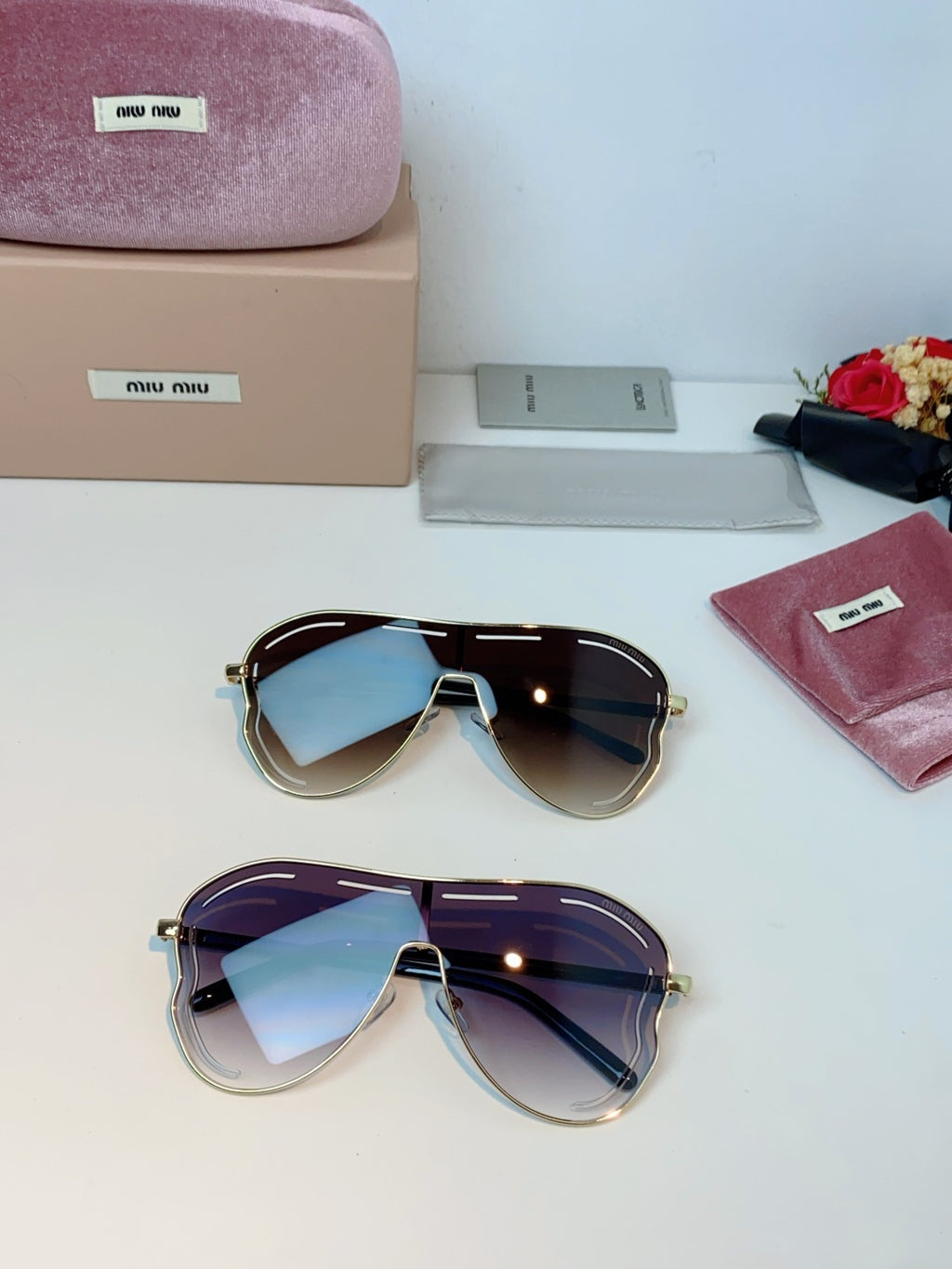 Miu Miu Metal Aviator Purple Lens Sunglasses for Men & Women - detail image 13