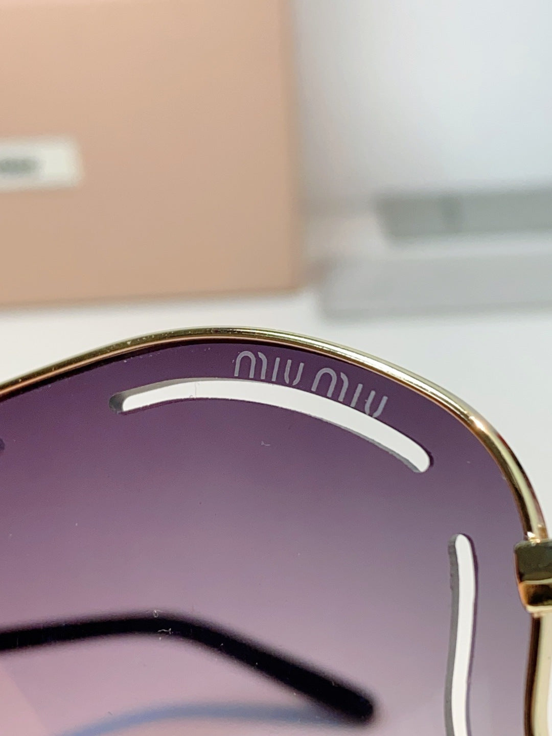 Miu Miu Metal Aviator Purple Lens Sunglasses for Men & Women - detail image 8