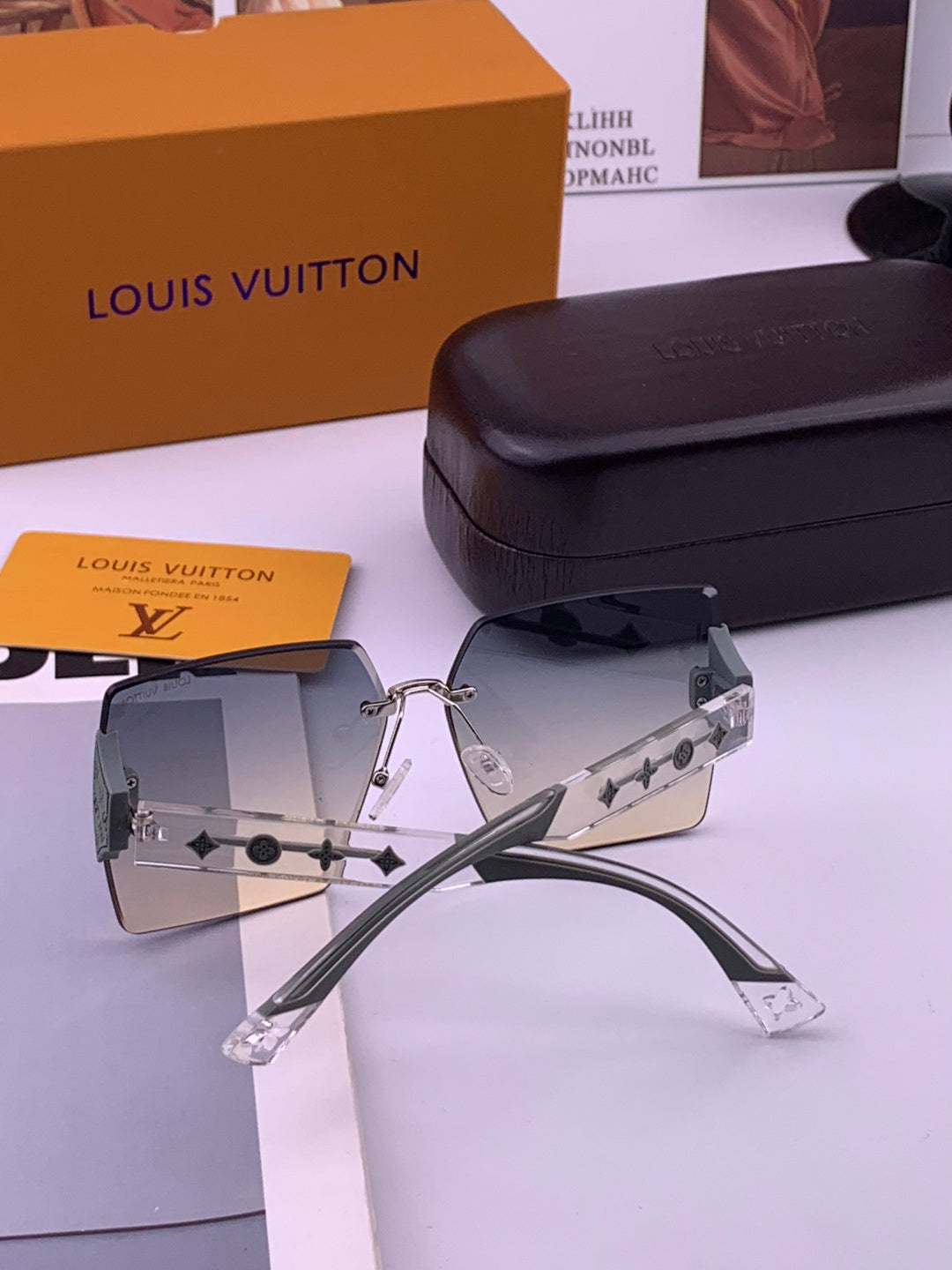 Louis Vuitton L5798 Polarized Square Brown Lens Sunglasses for Men & - 381754 - detail image 7