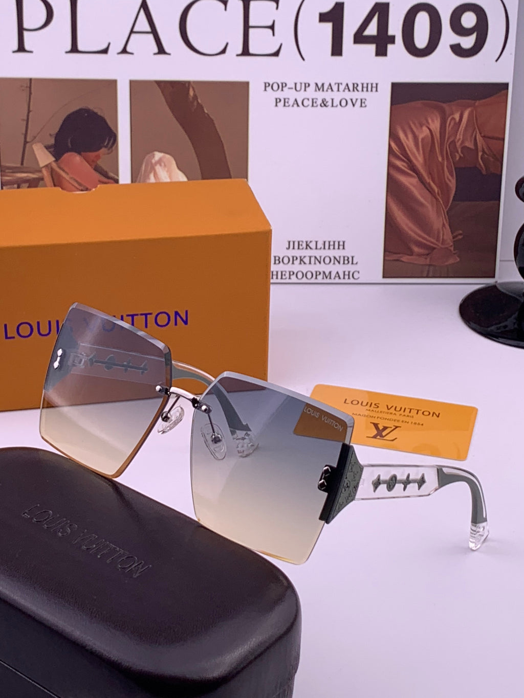 Louis Vuitton L5798 Polarized Square Brown Lens Sunglasses for Men & - 381754 - detail image 2