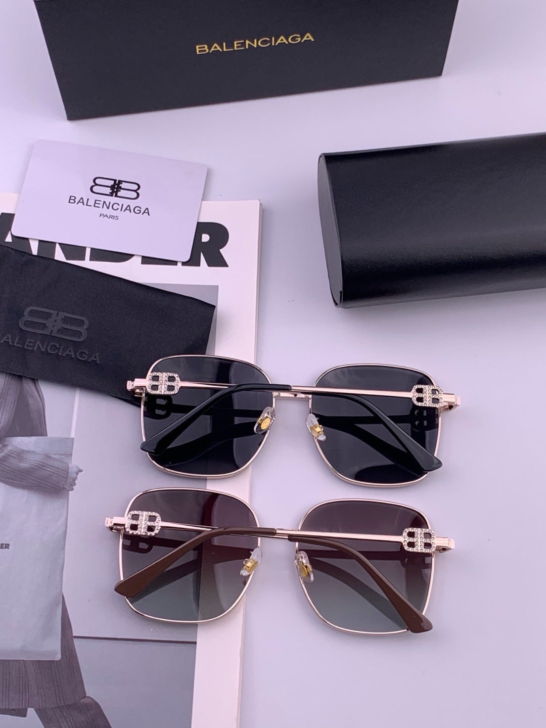 Balenciaga BL7192 Metal Fashion Black Lens Sunglasses for Men & Women - 382924 - detail image 4