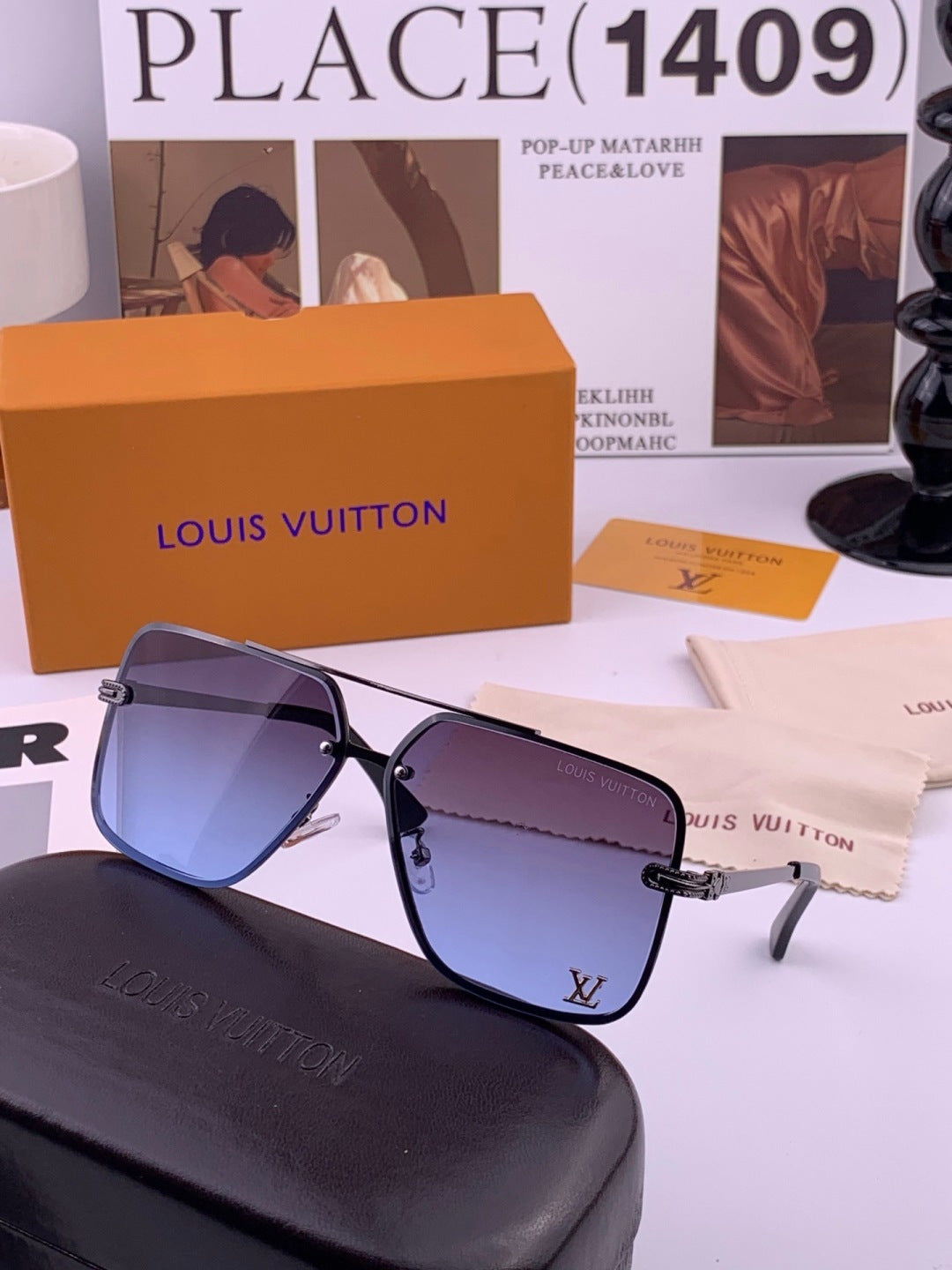 Louis Vuitton L91747 Aviator Orange Lens Sunglasses for Men & Women - 381833