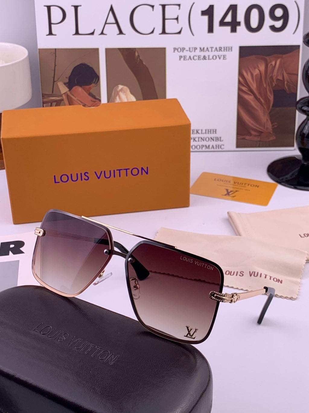 Louis Vuitton L91747 Aviator Orange Lens Sunglasses for Men & Women - 381833 - detail image 4