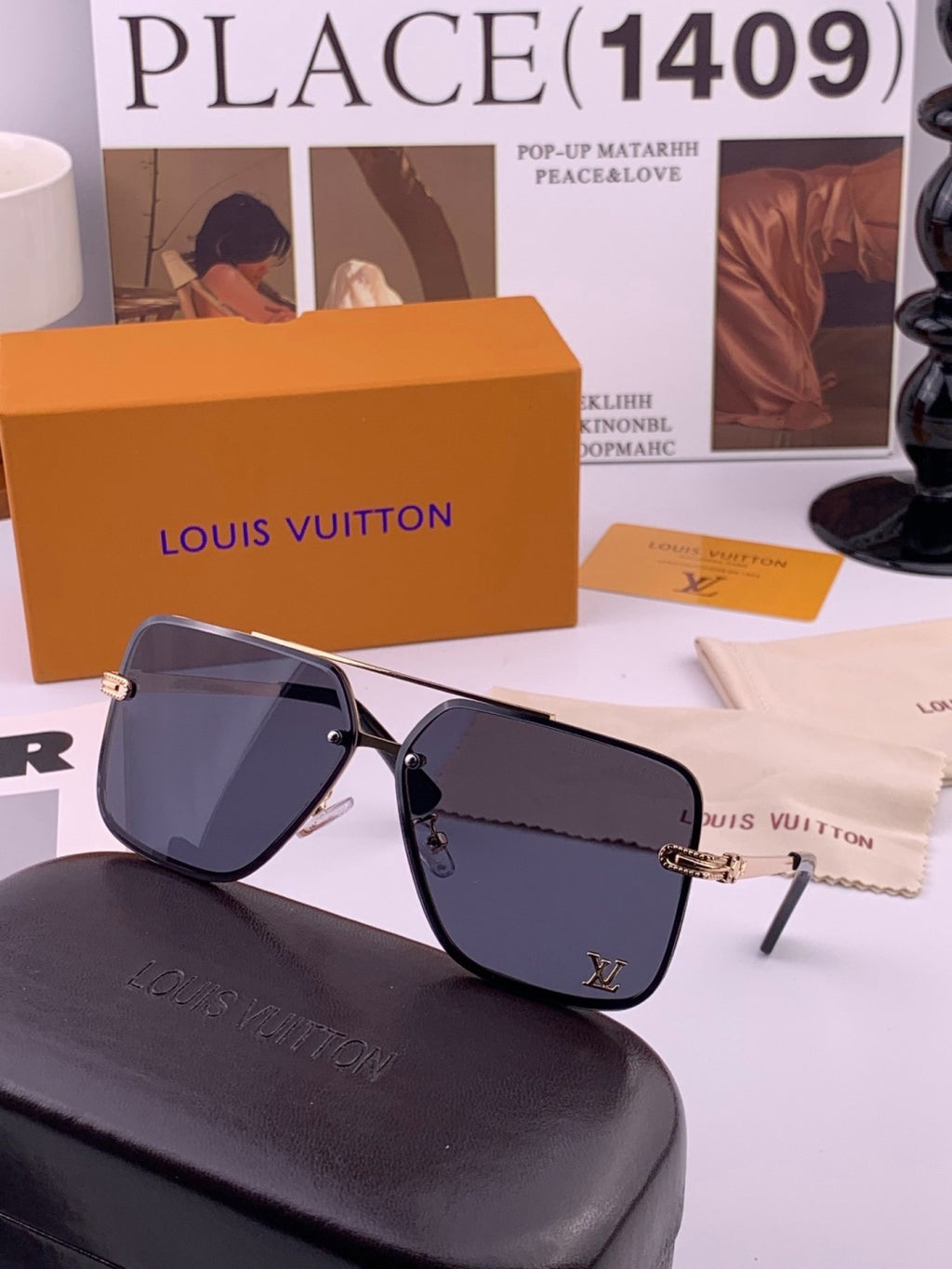 Louis Vuitton L91747 Aviator Orange Lens Sunglasses for Men & Women - 381833 - detail image 2